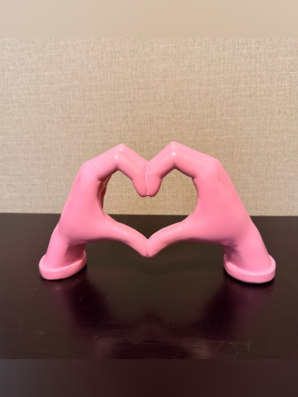Pink Heart Hands Decorative Sculpture - Home Art Accent